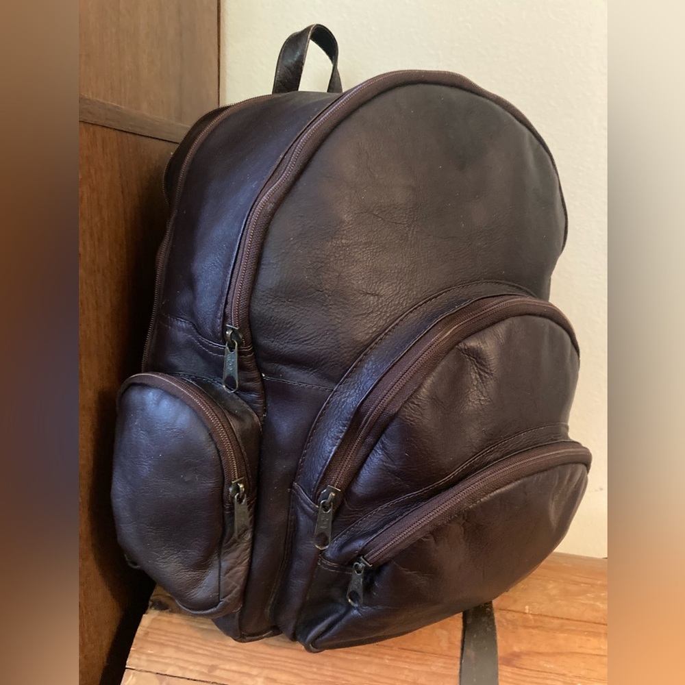 Brown Leather Backpack - image 4